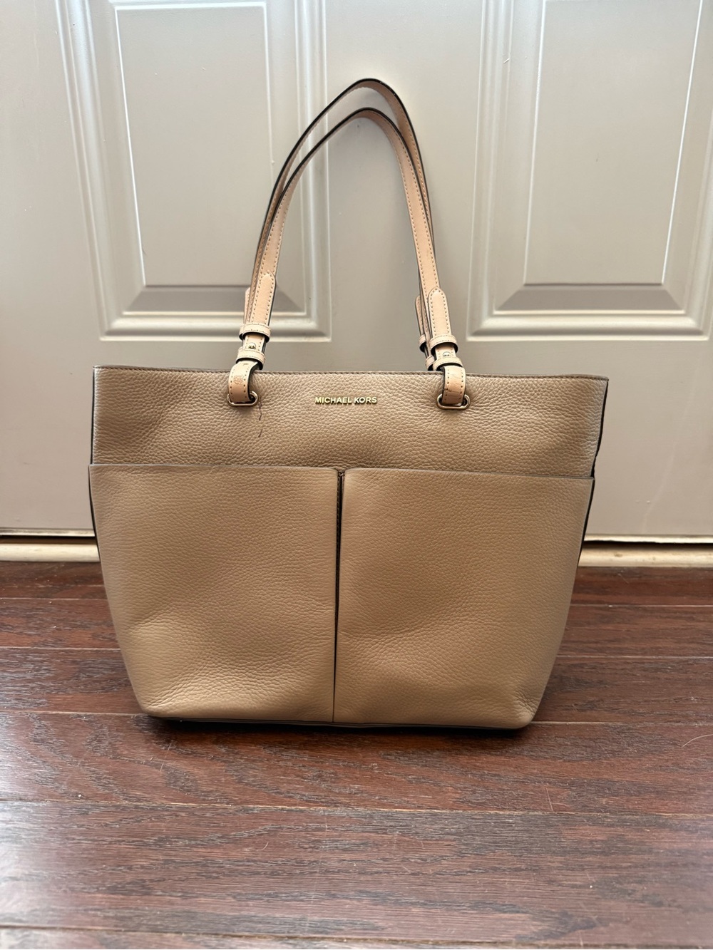 Michael Kors Taupe Pebbled Leather Tote - Picture 2 of 6
